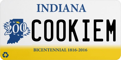 IN license plate COOKIEM