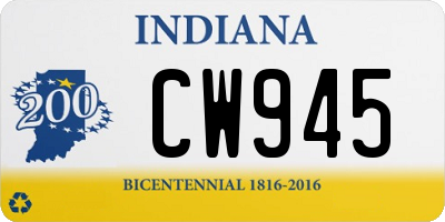 IN license plate CW945