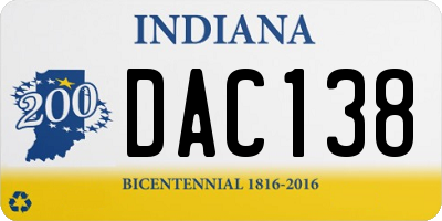 IN license plate DAC138