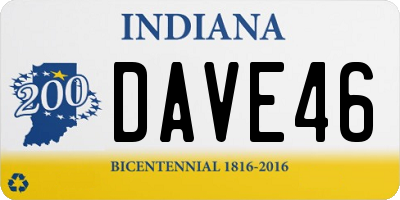 IN license plate DAVE46