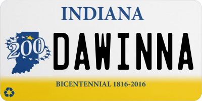 IN license plate DAWINNA