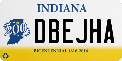 IN license plate DBEJHA