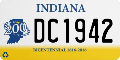 IN license plate DC1942