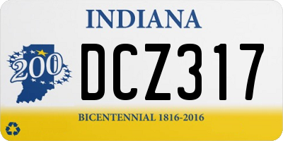 IN license plate DCZ317