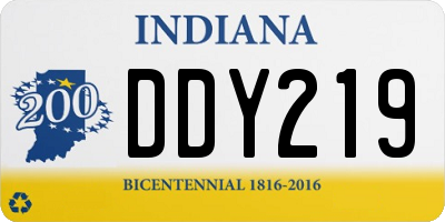 IN license plate DDY219