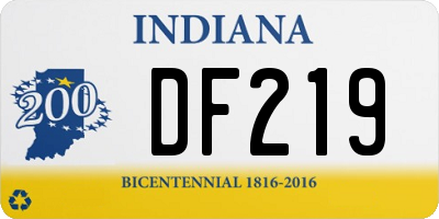 IN license plate DF219