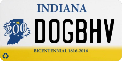 IN license plate DOGBHV