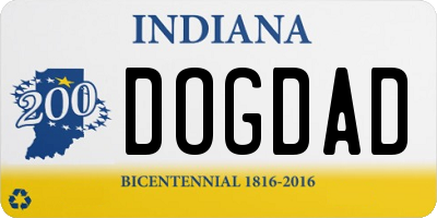 IN license plate DOGDAD