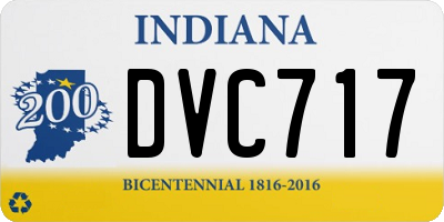 IN license plate DVC717