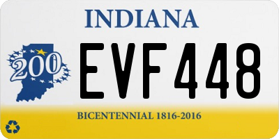 IN license plate EVF448