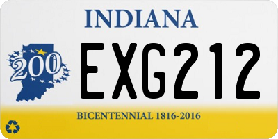 IN license plate EXG212