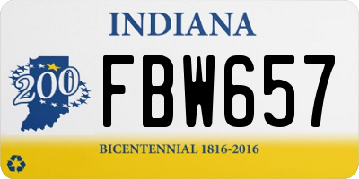 IN license plate FBW657