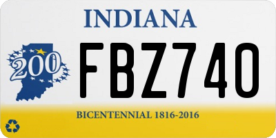 IN license plate FBZ740