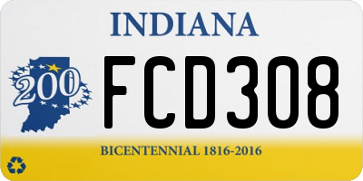 IN license plate FCD308