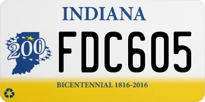 IN license plate FDC605