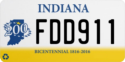 IN license plate FDD911