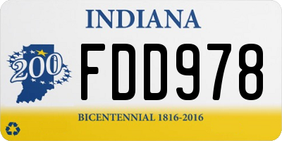 IN license plate FDD978