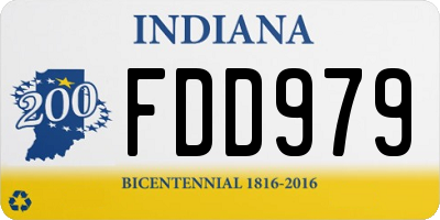 IN license plate FDD979