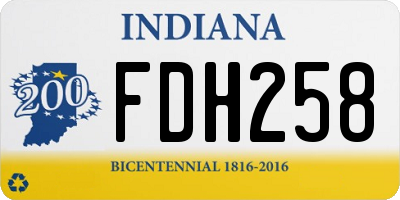 IN license plate FDH258