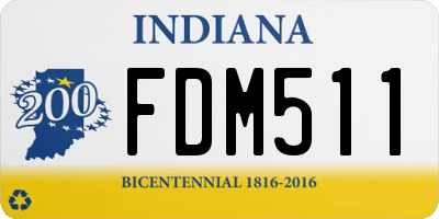 IN license plate FDM511