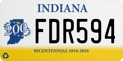 IN license plate FDR594