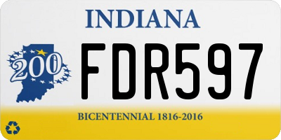 IN license plate FDR597