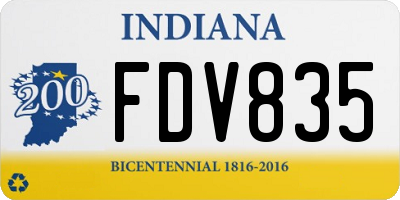 IN license plate FDV835