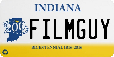 IN license plate FILMGUY