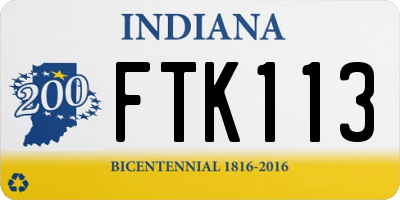 IN license plate FTK113