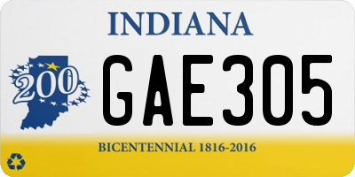 IN license plate GAE305