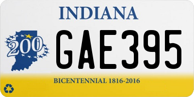 IN license plate GAE395