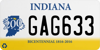 IN license plate GAG633