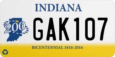 IN license plate GAK107