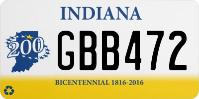 IN license plate GBB472