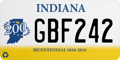 IN license plate GBF242