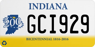 IN license plate GCI929