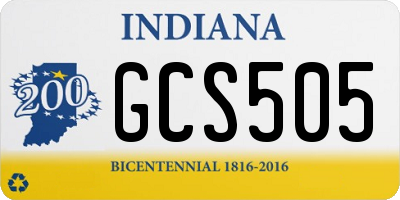 IN license plate GCS505