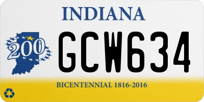 IN license plate GCW634