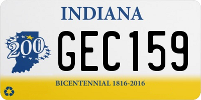 IN license plate GEC159