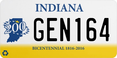 IN license plate GEN164