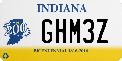 IN license plate GHM3Z