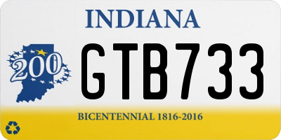 IN license plate GTB733