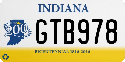 IN license plate GTB978