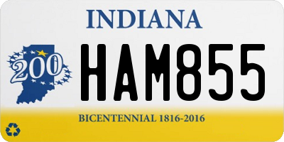 IN license plate HAM855