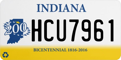 IN license plate HCU7961