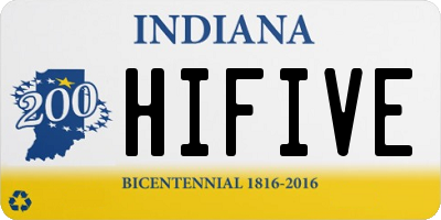 IN license plate HIFIVE