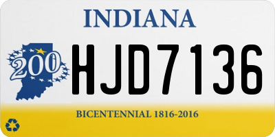 IN license plate HJD7136