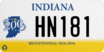 IN license plate HN181