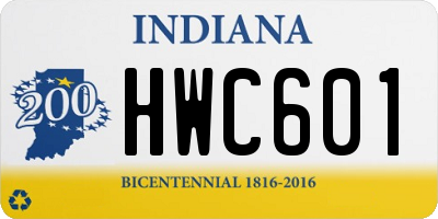 IN license plate HWC601