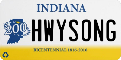 IN license plate HWYSONG